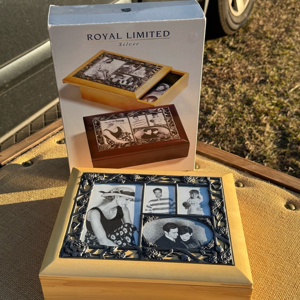 Royal Limited Silver Wood Collage Box - Four Photo Frame - Natural